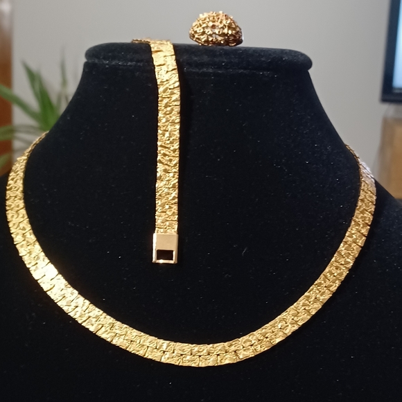 Vintage Luxurious Golden Nugget Collection 14K Gold Plated Set - Picture 2 of 15